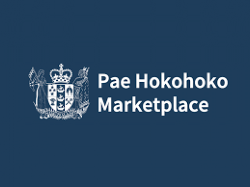 Pae hokoko DIA MArketplace blue logo with white text