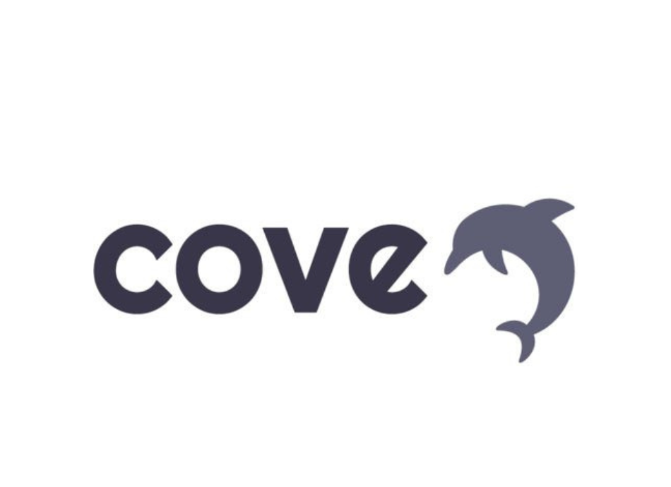 Small Cove - Cloud Native logo with the word 'Cove' and a dolphin to the right of it